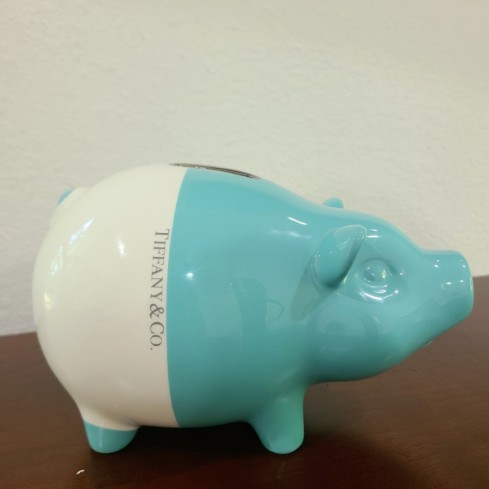 Tiffany & Co. Blue and White Piggy Bank